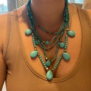 Anthropologie turquoise statement necklace